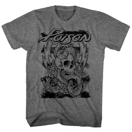 POISON SKULL SNAKE LIGHTNING S T-Shirt in Graphite Heather