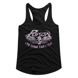 POISON OLD SCHOOL ROCK N ROLL LADIES SLIMFIT T-Shirt in Black