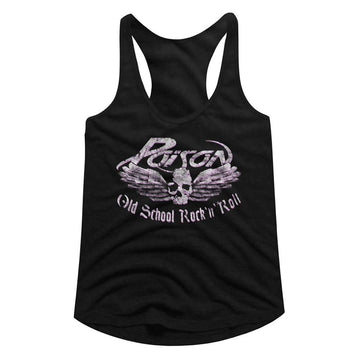 POISON OLD SCHOOL ROCK N ROLL LADIES SLIMFIT T-Shirt in Black