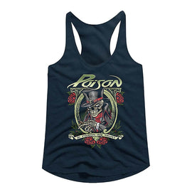 POISON IN WE TRUST MIDNIGHT NAVY LADIES RACERBACK S T-Shirt in Black