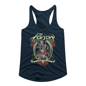 POISON IN WE TRUST MIDNIGHT NAVY LADIES RACERBACK S T-Shirt in Black