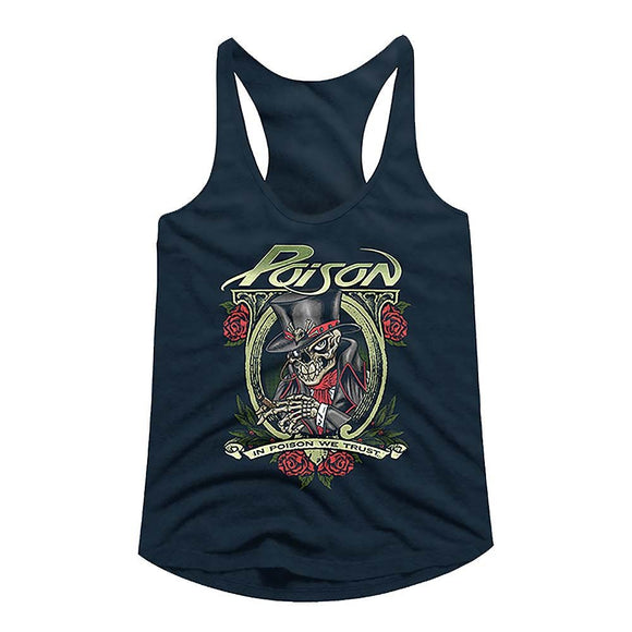 POISON IN WE TRUST MIDNIGHT NAVY LADIES RACERBACK S T-Shirt in Black