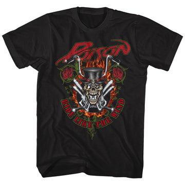POISON RIDE LIKE THE WIND S T-Shirt in Black