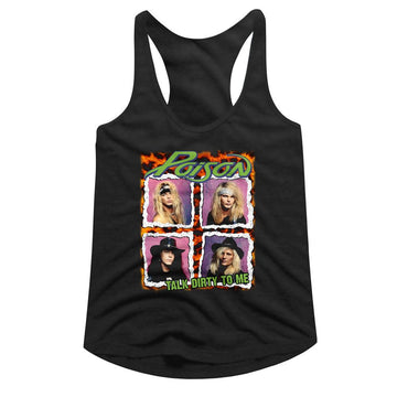 POISON SQUARES LADIES RACERBACK S T-Shirt in Black