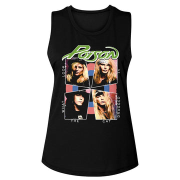 POISON CAT DRAGGED IN LADIES MUSCLE TANK S T-Shirt in Black