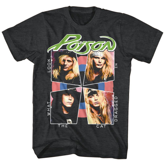 POISON CAT DRAGGED IN S T-Shirt in Black Heather