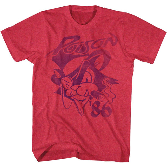 POISON 86 S T-Shirt in RED Heather