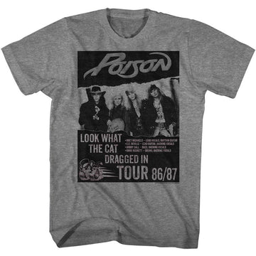 POISON LOOK WHAT TOUR S T-Shirt in Graphite Heather