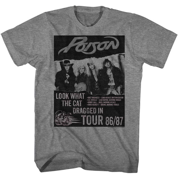 POISON LOOK WHAT TOUR S T-Shirt in Graphite Heather