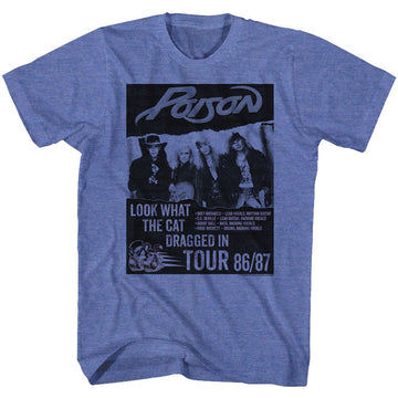 POISON LOOK WHAT TOUR S T-Shirt in Royal Heather