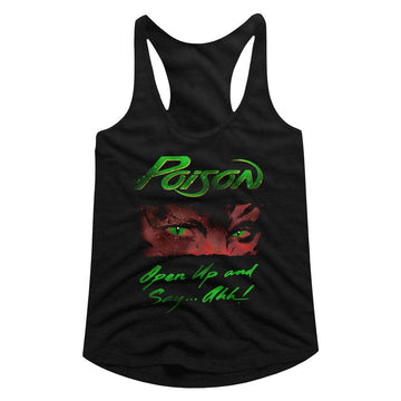 POISON OPEN UP LADIES SLIMFIT RACERBACK S T-Shirt in Black