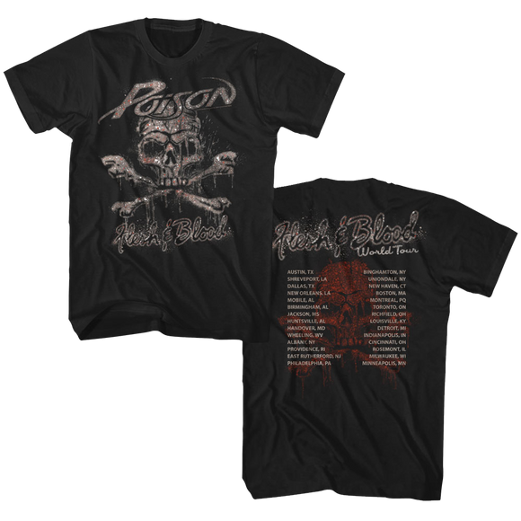 POISON FLESH AND BLOOD WORLD TOUR S ***F&B*** T-Shirt in Black