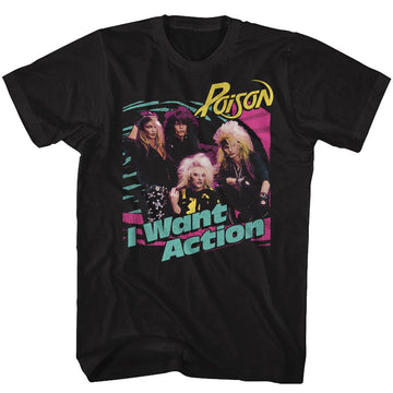 POISON BRIGHT ACTION S T-Shirt in Black