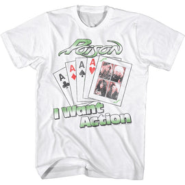 POISON WANT ACTION CARD S T-Shirt in White