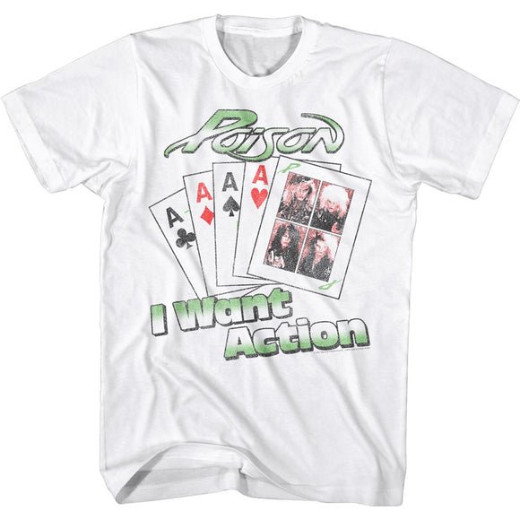 POISON WANT ACTION CARD S T-Shirt in White