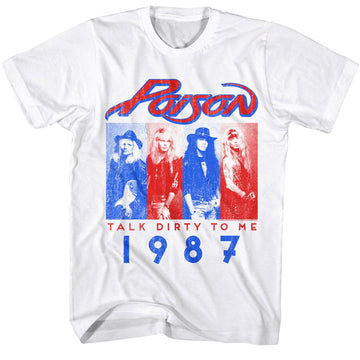 POISON TALK DIRTY 1987 S T-Shirt in White