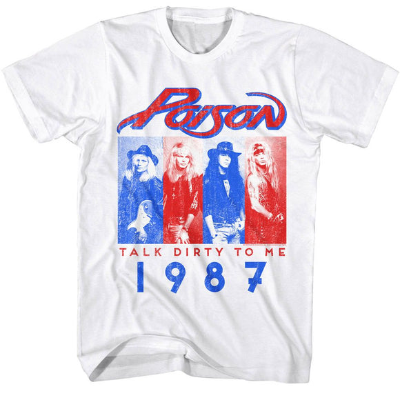 POISON TALK DIRTY 1987 S T-Shirt in White