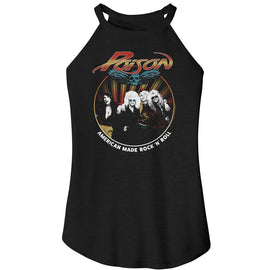 POISON AMERICAN MADE LADIES SLEEVELESS ROCKER TANK S T-Shirt in Black