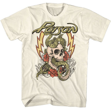 POISON FADE COLOR SKULL S T-Shirt in Natural