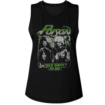 POISON TDTM BAND PHOTOS LADIES MUSCLE TANK S T-Shirt in Black