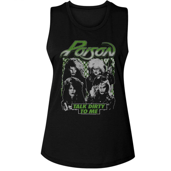 POISON TDTM BAND PHOTOS LADIES MUSCLE TANK S T-Shirt in Black
