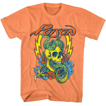 POISON SNAKE SKULL S T-Shirt in Cantaloupe