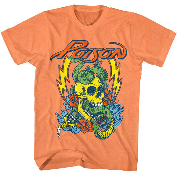 POISON SNAKE SKULL S T-Shirt in Cantaloupe