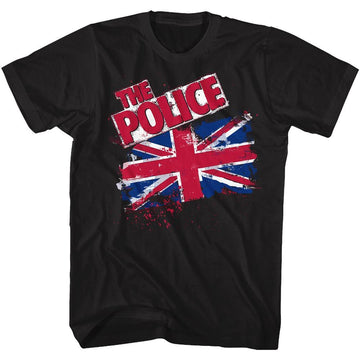 THE POLICE UNION JACK S T-Shirt in Black