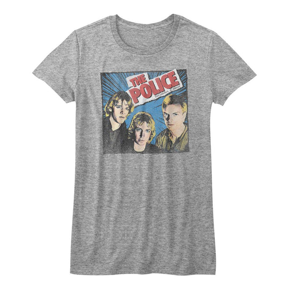 THE POLICE COMIC ISH LADIES S T-Shirt in Athletic Heather