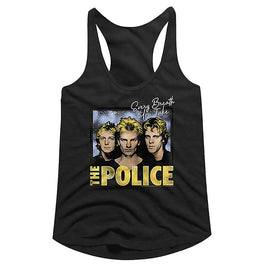 THE POLICE EVERY BREATH LADIES SLIMFIT RACERBACK S T-Shirt in Black