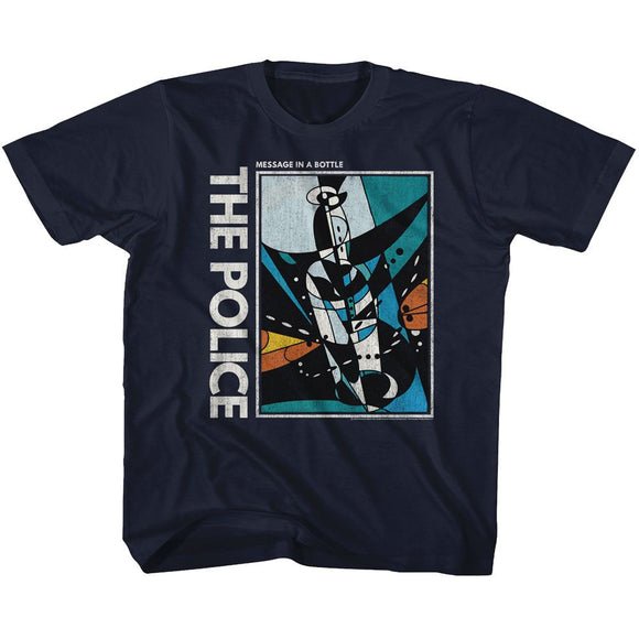 THE POLICE MESSAGE IN A BOTTLE YOUTH XS 5 6 T-Shirt in NAVY