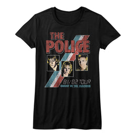 THE POLICE GHOST IN THE MACHINE LADIES S T-Shirt in Black