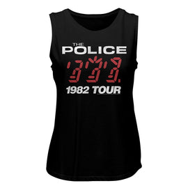THE POLICE 82 TOUR LADIES MUSCLE TANK S T-Shirt in Black