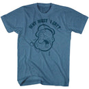 POPEYE WHY MUST I CRY S T-Shirt in Indigo Heather