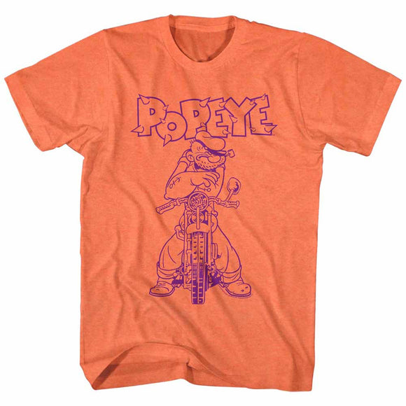 Popeye Biko Bright Orange Heather Adult T-Shirt