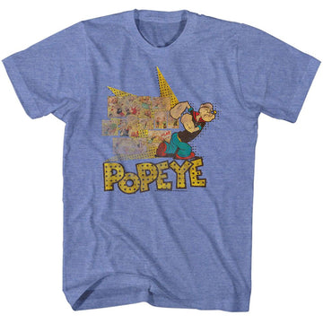 POPEYE FIGHTIN S T-Shirt in Light BLUE Heather