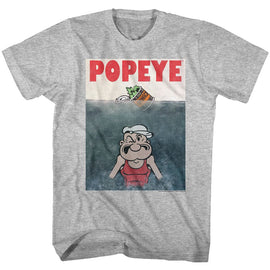 POPEYE BEWARE OF M T-Shirt in GRAY Heather