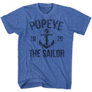 POPEYE ANCHOR S T-Shirt in Royal Heather