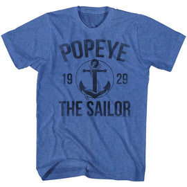 POPEYE ANCHOR S T-Shirt in Royal Heather