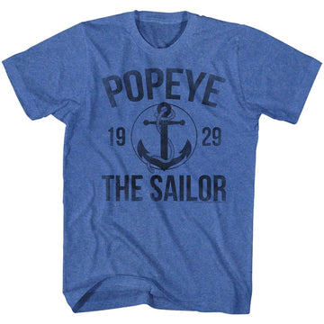 POPEYE ANCHOR S T-Shirt in Royal Heather