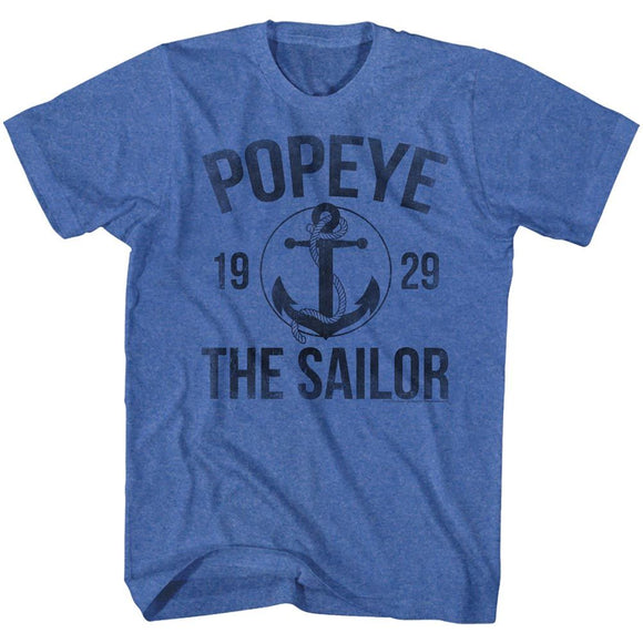 POPEYE ANCHOR S T-Shirt in Royal Heather