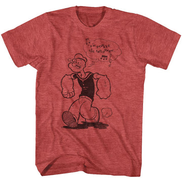 POPEYE SAILORMAN S T-Shirt in RED Heather