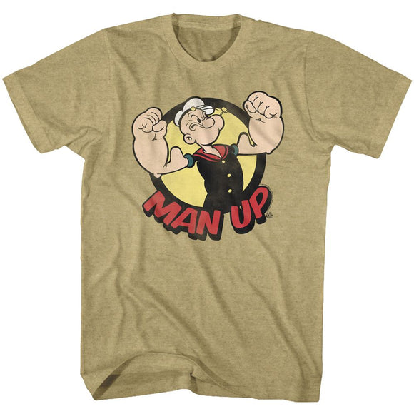 POPEYE MAN UP S T-Shirt in Khaki Heather