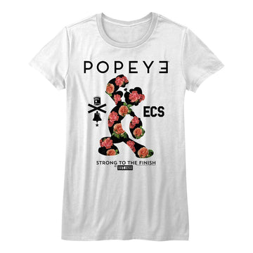 POPEYE FLOWERMAN LADIES S T-Shirt in White