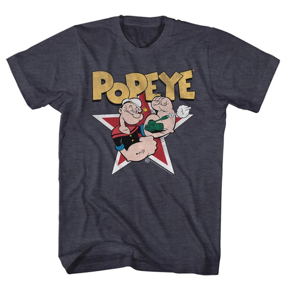 POPEYE STAR S T-Shirt in NAVY Heather
