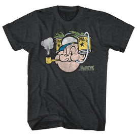 POPEYE SPINACH S T-Shirt in Black Heather