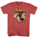 POPEYE GOLD BANNER S T-Shirt in RED Heather