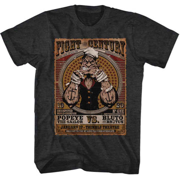 POPEYE FIGHT OF THE CENTURY S T-Shirt in Black Heather