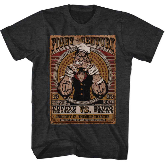 POPEYE FIGHT OF THE CENTURY S T-Shirt in Black Heather