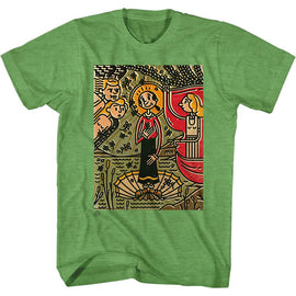 POPEYE MOSAIC OLIVE S T-Shirt in Kelly Heather